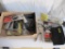 Assortment of Small Tools and Hardware, Including Staplers with Staples, Grommets, Hand Riveter and