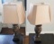 Two Decorated Table Lamps, approximately 27 in tall