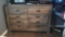Six Drawer Wood-Look Dresser, with Metal Accents, 60 in wide 16 in deep 36 in tall