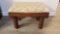 Vintage Footstool with Fabric Top and Plastic protector, approximately 21x15x14 inches tall