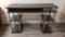 Dark Brown Desk with Stainless Steel Accent 47 in wide 16 in deep 30 in tall