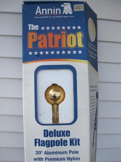 Annin "The Patriot" 20" Deluxe Weatherproof Aluminum Flag Pole Set, Includes Gold Anodized Ornament,