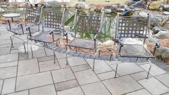 Set of Four Metal Rocker Chairs