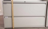 Two Drawer Metal Filing Cabinet, approx 42 inches wide, 28 inches tall and 18 inches deep