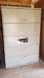 Five Drawer Filing Cabinet, Doors Flip Open, approx 66 inches tall by 42 inches wide and 19 inches