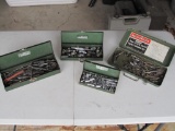 Four Vintage Metal Tool Boxes with an Assortment of Drill Bits, Sockets etc