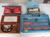 Starrett Caliper Micrometer 224, Dremel Engraver, Craftsman Tap and Adjustable Die Set with Allied