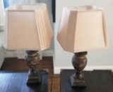 Two Decorated Table Lamps, approximately 27 in tall