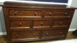 Seven Drawer Wood Dresser with Dovetail Drawers, 62 in wide 19 in deep and 39 in tall