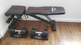 Flybird Weight Bench and Adjustable Handheld Barbells, upstairs