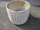 Woven Wicker-Look Cast Concrete Planter