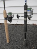 Two Fishing Poles with Reels, Daiwa G5 Shock Rod and Reel, Berkeley Lightning Rod with Shimano FX