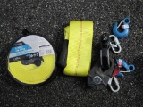 Traveler 4400 Lb. Tow Strap, 13,200 Lb. Break Strength, 5 Ton Snatch Block, With Hooks And Couplers