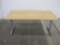 Wooden Top Adjustable Height Table With Metal Legs, 29.5W