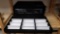 Six Empty Flocked Black Velvet Display Cases