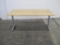 Wooden Top Adjustable Height Table With Metal Legs, 29.5W