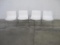 Four Plastic White Chairs with Metal Legs