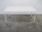 Linnmon IKEA Table in White with Krille Legs with Wheels, Assembled, Measures 29.5W x 59