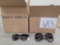 Black with Rhinestone and Tortoise/White Two Tone Sunglasses, Two Boxes