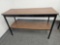 Wood Look Shelf with Metal Legs, 4 ft by 18 inches by 30 inches tall