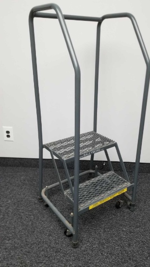 Two Step Metal ULINE Rolling Staircase