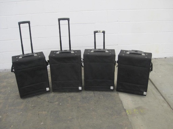 Four Rolling Wheeled Expandable Cases with Telescoping Handles
