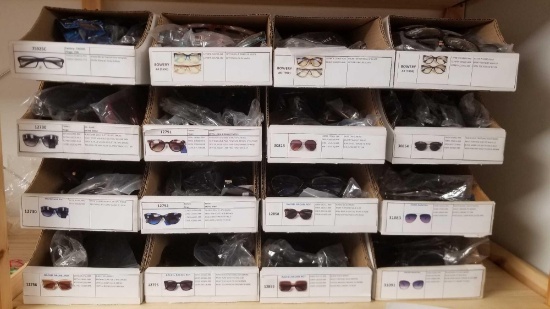 16 Boxes of Assorted Sunglasses and Readers, Rachel, Rachel Roy, Mossy Oak, Bowery and more