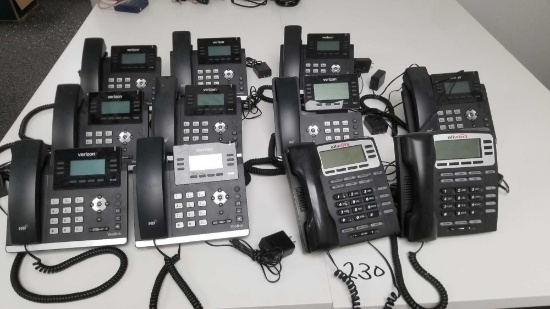 Lot of 14 Phones with Power cords, Verizon and AllWork