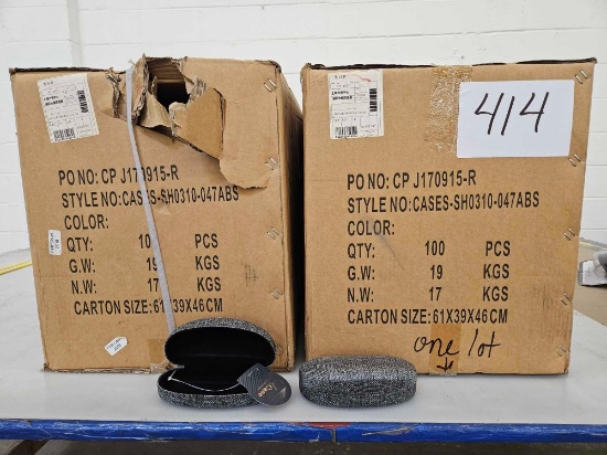 Two Large Boxes of Grey Cloth Covered Hard Cases, Approx 700 Pieces