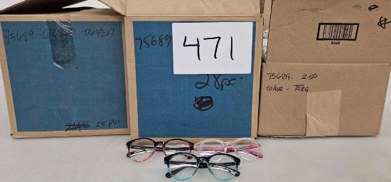 3 Boxes of Readers, Turquoise, Pink and Clear Frames
