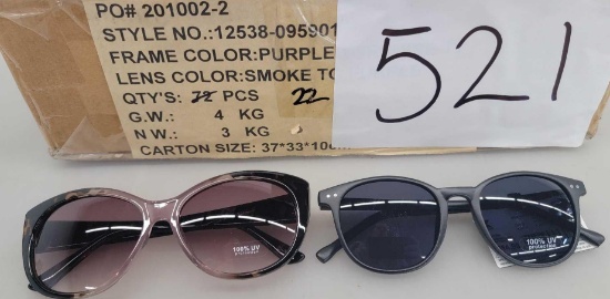 Small Box of Black and Purple Framed Sunglasses, Approx 50 Pcs