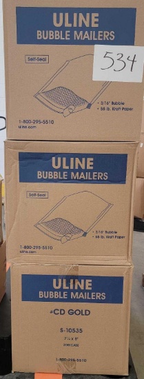 Small Yellow Bubbler Mailers, 7 1/4 x 8", 200 per case, 3 Boxes