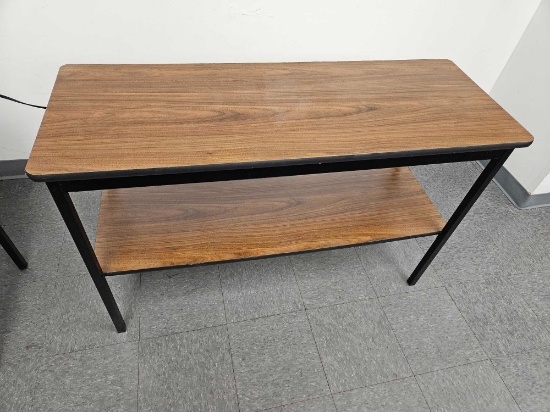Wood Look Shelf with Metal Legs, 4 ft by 18 inches by 30 inches tall, bottom shelf not attached