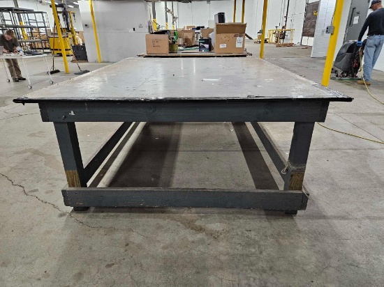 Heavy Lumber Work Table, 8ft by 6 ft by 34 inches tall
