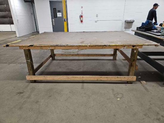 Heavy Lumber Work Table, 8ft by 6 ft by 33 inches tall