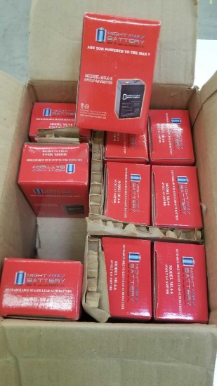 Ten MightyMax Batteries, New in Box, Rechargable 6 Volt 4.5 Amp HR