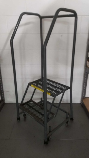 Two Step Metal ULINE Rolling Staircase