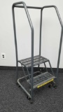 Two Step Metal ULINE Rolling Staircase