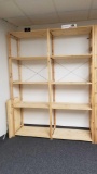 Wooden IKEA Brand adjustable Shelving Unit, approx 7 ft tall with 33