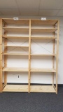 Wooden IKEA Brand adjustable Shelving Unit, approx 7ft tall with 33