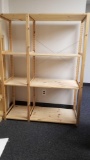 Wooden Ikea Shelf System, approx 53 inches by 70 inches tall