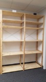 Wooden IKEA Brand adjustable Shelving Unit, approx 7ft tall with 33