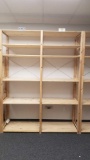 Wooden IKEA Brand adjustable Shelving Unit, approx 7ft tall with 33