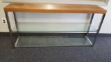 Long Laminate Table with Glass Shelf 63