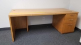 Three Drawer Office Desk, Approximately 6ft 6inches wide x 30h x 30d