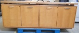 Four Door Solid Wood Cabinet, 6ft 6 inches wide, 24 inches deep, 29.5 inches tall