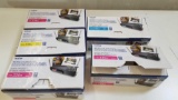 Five Brother TN-336 Toner Cartridges, Two Magenta boxes are open, contents are sealed, One Each