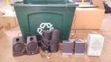 Plastic Recyclables Tote with Computer Speakers, assorted