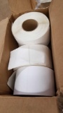 Box of 4x4 inch ULINE White Thermal Transfer Labels, Full or Mostly Full Rolls