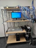 Stainless Steel Metro Rack with 4 Shelves, approx 5ft tall, 4ft wide by 2ft deep, contents not